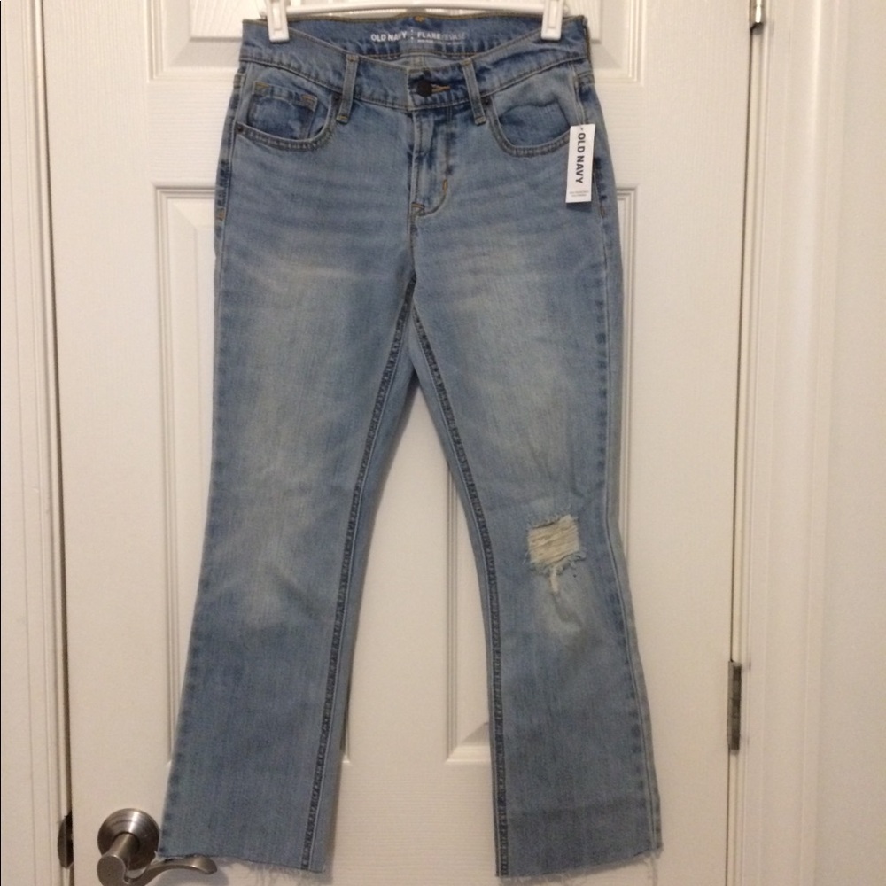 Old Navy mid-rise cropped flare jeans